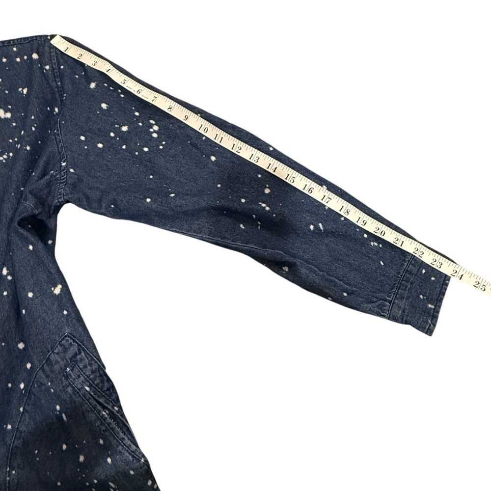Joan Rivers Denim Button Down Splatter Shirt Size… - image 4